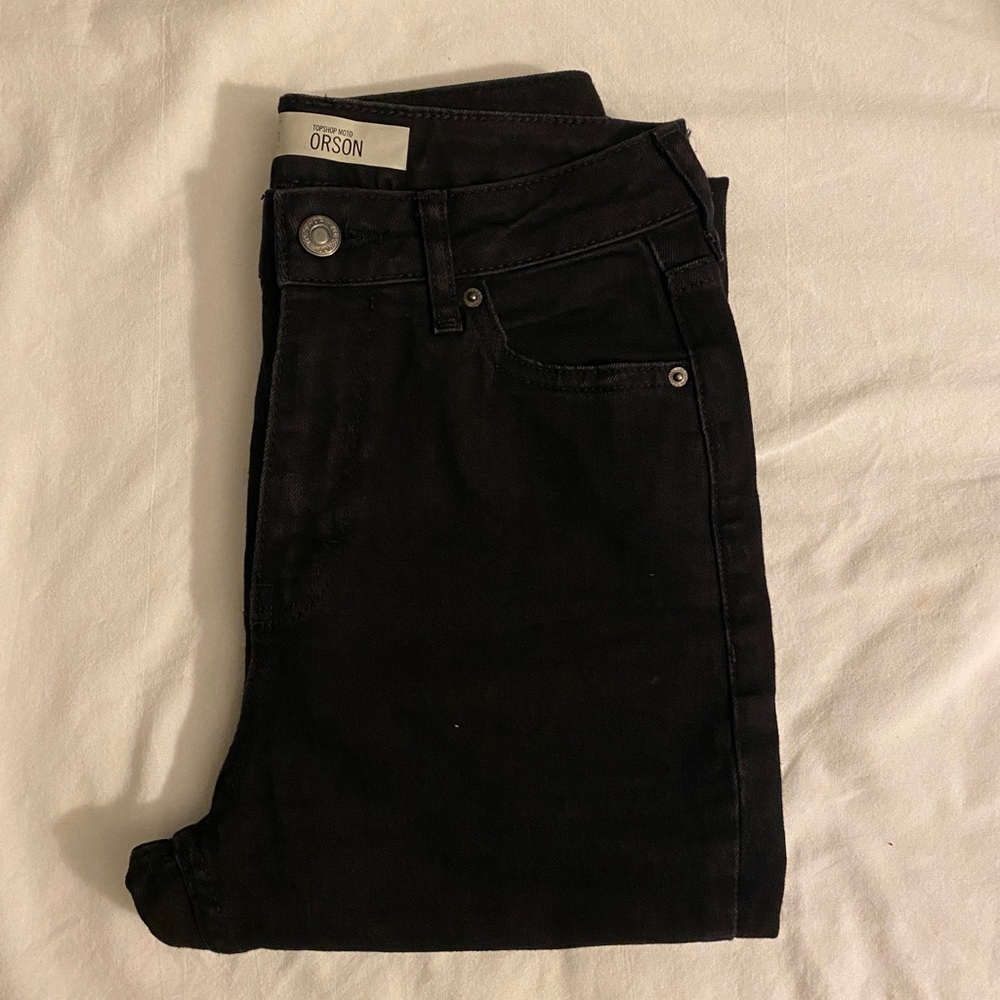 Topshop Moto Orson Black High-Rise Jeans View 2